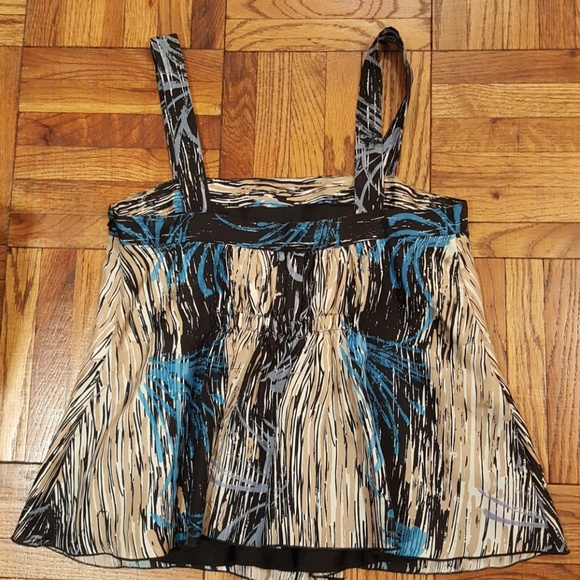 Anna Sui print silk top w/ zipper - size 2 - Picture 2 of 6